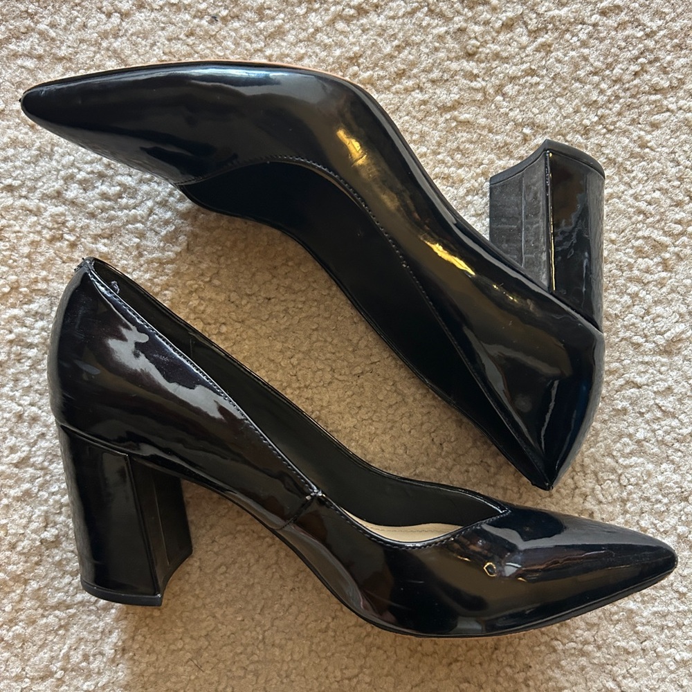 Elegant Patent Black Women's Heels